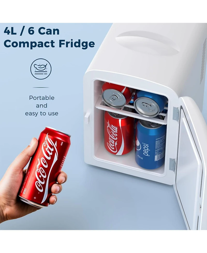 Antarctic Star Portable Mini Fridge, 4L Skincare & Beverage Cooler (Ac/Dc)