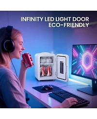 Antarctic Star 4L Portable Mini Fridge with Vibrant Led Gaming Lights
