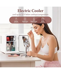 Antarctic Star Brushed Stainless Steel Mini Fridge, 4L Portable Cooler (Ac/Dc)