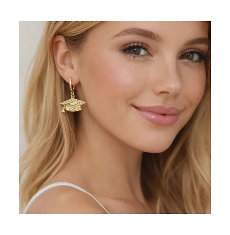 Dloria Limitless Graduation Cap Huggie Hoop Earrings
