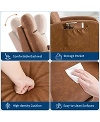 gaomon Nursery Rocking Chair with Footrest, Upholstered Recliner with Wood Legs