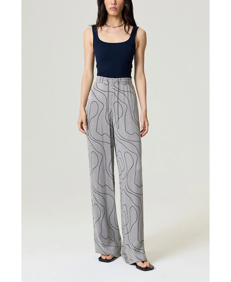 Nocturne Women's Flowy Wide-Leg Tailored Pants