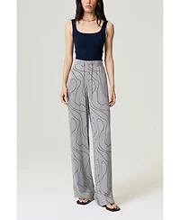 Nocturne Women's Flowy Wide-Leg Tailored Pants