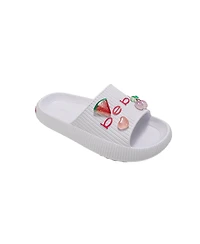 Bebe Girls Girls Eva Slide – Lightweight Comfy Slide Sandals with Fruit Charms