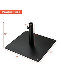 Gymax Square Weighted Patio Umbrella Base Stand 36 lbs Outdoor w/ 3 Adapters