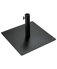Gymax Square Weighted Patio Umbrella Base Stand 36 lbs Outdoor w/ 3 Adapters