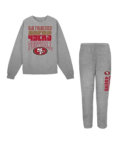 Outerstuff Toddler 2-Piece Heather Gray San Francisco 49ers Crewneck Sweatshirt and Pants Set