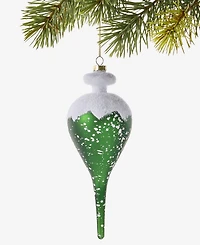 Holiday Lane Cozy Cabin Green Snowy Finial Ornament, Macy's Exclusive