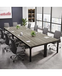 Tribesigns 6.5ft Conference Room Table, 157.48" W x 55.12" D Large Office Meeting Table (4 Pcs)