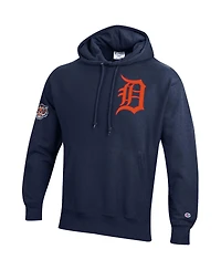 Champion Men's Navy Detroit Tigers Reverse Weave Chenille Hoodie