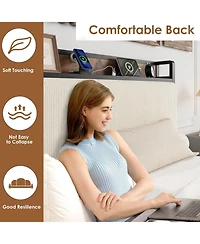 gaomon Twin Xl Bed Frame with Storage,Corduroy Upholstered Platform Bedframe Storage Drawers and Charging Station