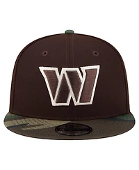 New Era Men's Dark Brown Washington Commanders Burnt Wood Camo 9FIFTY Snapback Hat