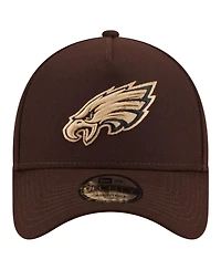 New Era Men's Dark Brown Philadelphia Eagles Burnt Wood A-Frame 9FORTY Adjustable Hat