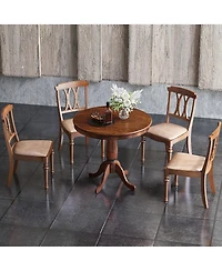 Gymax 32" Round Pedestal Dining Table Kitchen Dining Room