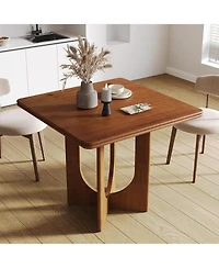 Tribesigns Wooden Square Dining Table for 2-4 People, Small Dinner Table for Dining Room, Kitchen, Small Space