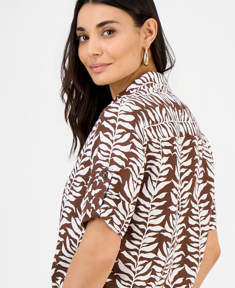 I.n.c. International Concepts Petite Printed Twist-Hem Top, Macy's Exclusive