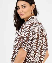 I.n.c. International Concepts Petite Printed Twist-Hem Top, Macy's Exclusive