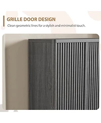 gaomon 63 Inch Shoe Cabinet Large Shoe Storage Cabinet with Adjustable Shelves Wooden Shoe Organizer with Fluted Door Holds 50–60 Pairs