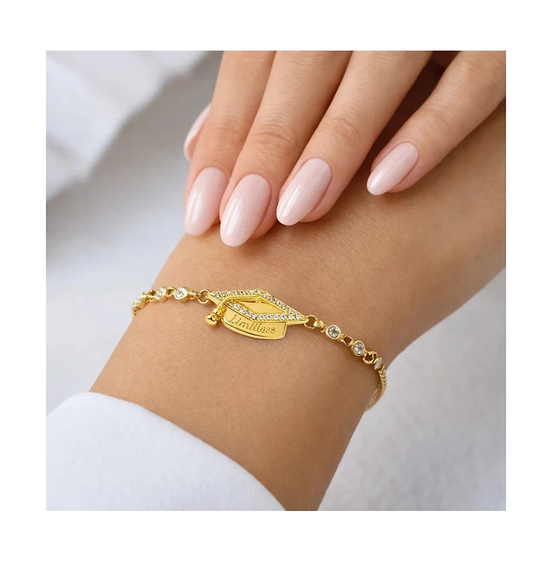 Dloria Limitless Graduation Cap Adjustable Pave Bracelet