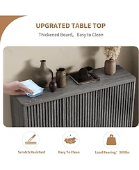 gaomon 46 Inch Shoe Cabinet Large Shoe Storage Cabinet with Adjustable Shelves Wooden Shoe Organizer with Fluted Door Holds 30-35 Pairs for Entryway