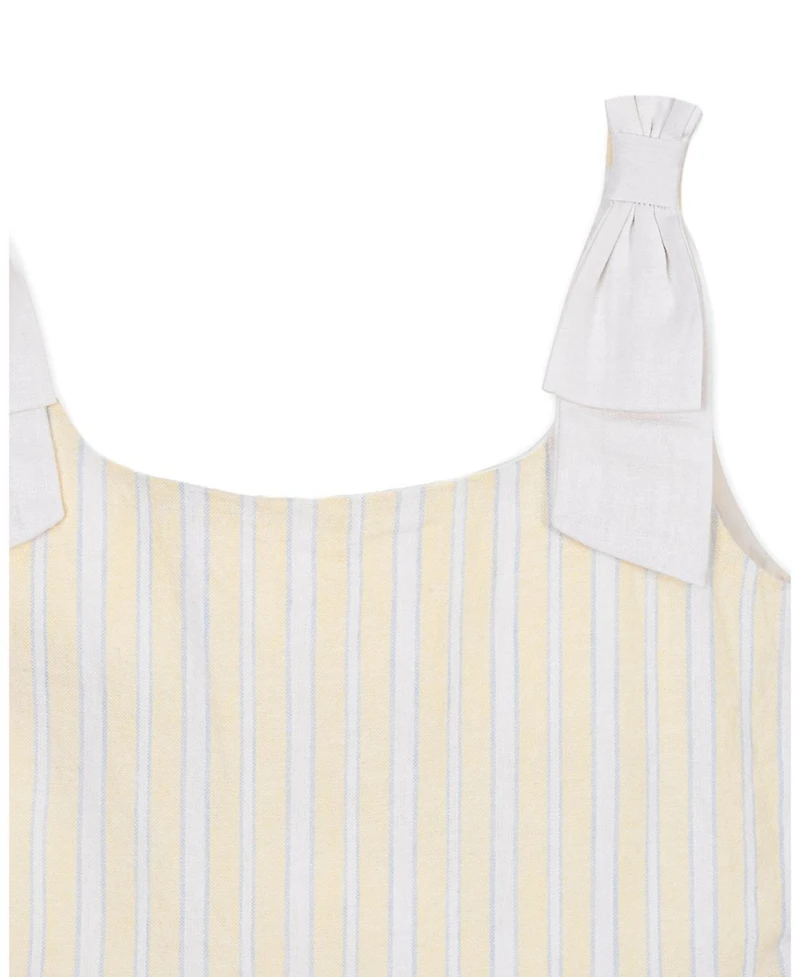 Hope & Henry Toddler Girls Linen Bow Shoulder Dress
