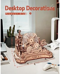 Robotime 3D Wooden Puzzle for Adult, Wooden Marble Run Set, Model Building Kits, Diy Gear Ball Challenge