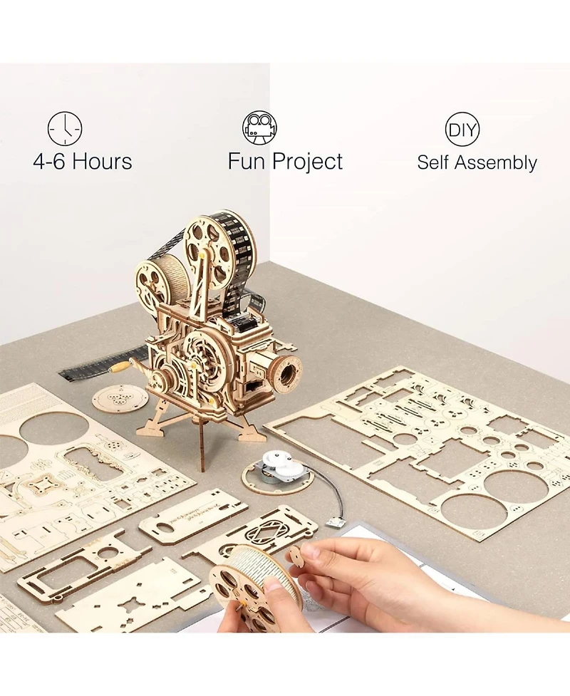 Robotime 3D Wooden Puzzles Vitascope Model Building Kits Mechanical Construction for Adults to Build, Educational Brain Teaser Diy Crafts Kits Gifts