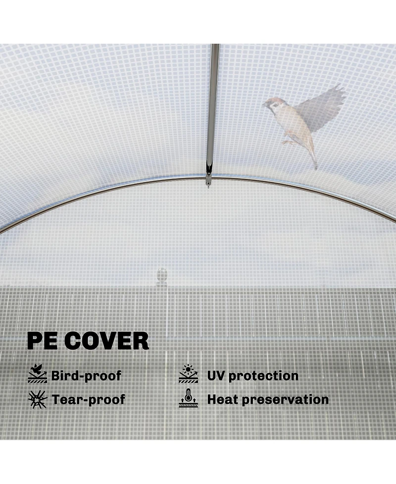 Outsunny Walk-in Tunnel house with Shelves, Hoop