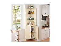 Slickblue Tall Corner Bathroom Cabinet 68 Inch with Fluted Doors