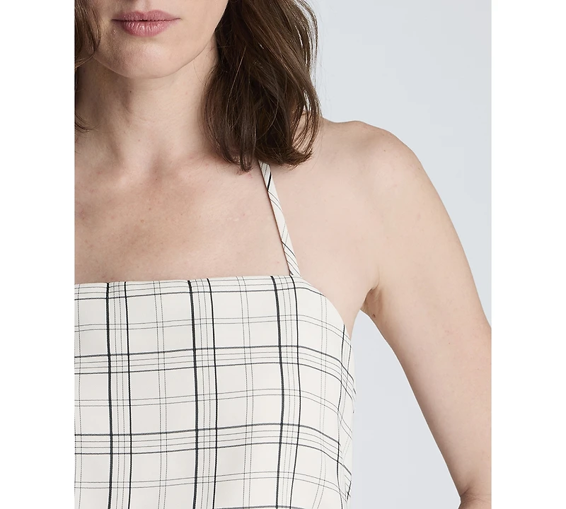 Kenneth Cole Women's Plaid Halter Neck Bustier Top