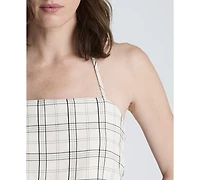 Kenneth Cole Women's Plaid Halter Neck Bustier Top