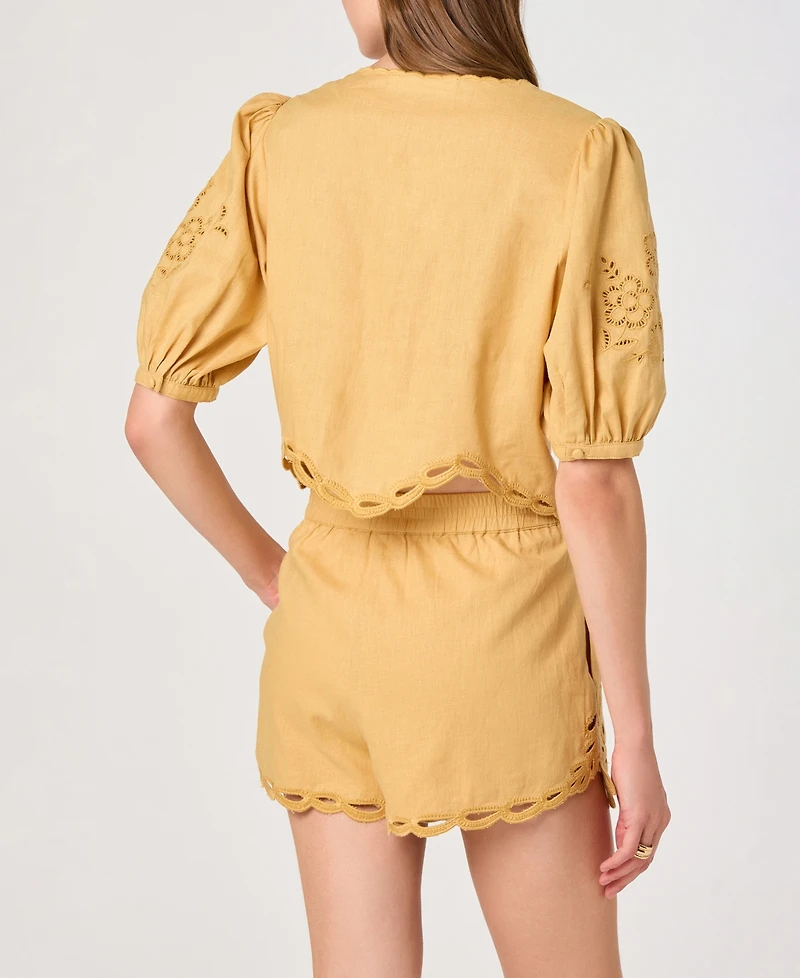 Astr the Label Women's Sleeveless Button-Front Top