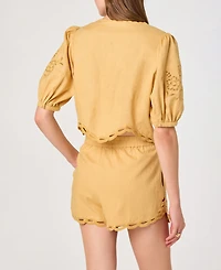 Astr the Label Women's Sleeveless Button-Front Top