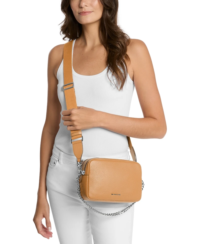 Michael Kors Bryant Medium Leather Double Zip Chain Camera Crossbody