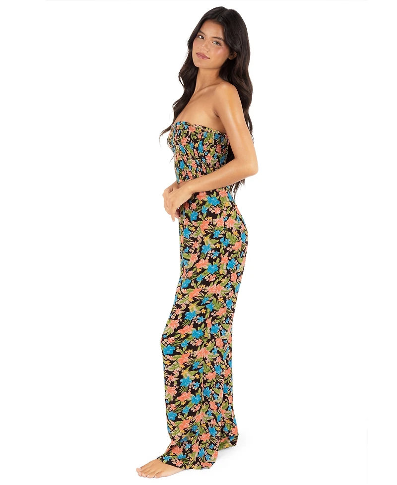 Hurley Women's Miami Garden Smocked Cropped Swim Top