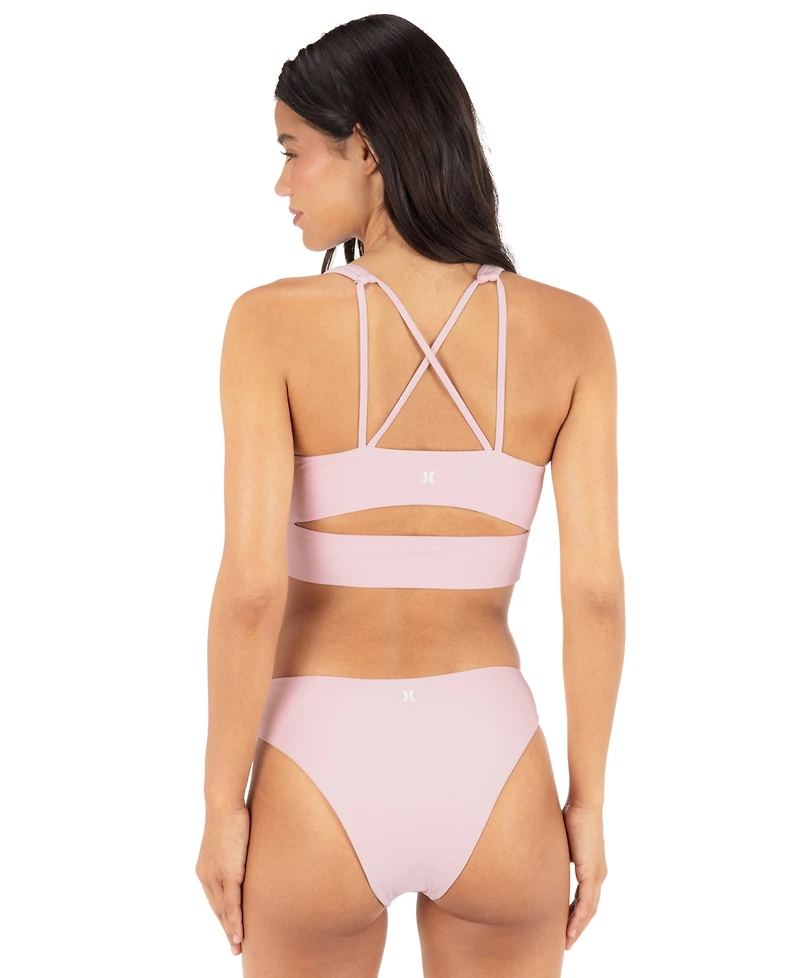 Hurley Women's Max Solid Cheeky Swim Bottoms