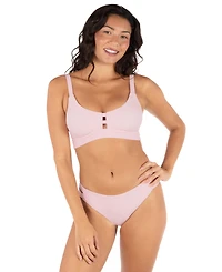 Hurley Women's Max Solid Pull-On Strappy Bikini Top
