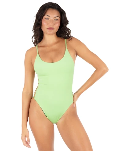 Hurley Juniors' Solid Cutout One-Piece Swimsuit