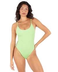 Hurley Juniors' Solid Cutout One-Piece Swimsuit
