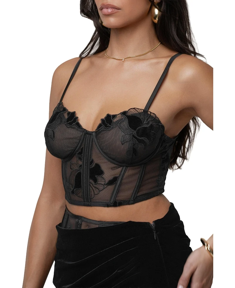 Jluxlabel Women's Velvet And Lace Bustier