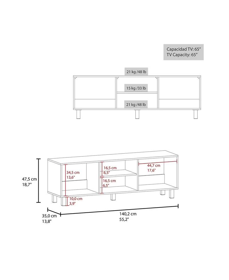 Fm Furniture Eclipse Duo Rack and Coffee Table with Open Shelves