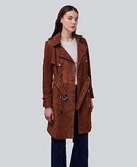 Furniq Uk Women's Leather Trench Coat