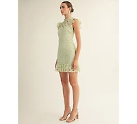 Arose Studio, Inc Women's Sophia Lace High Neck Mini Dress