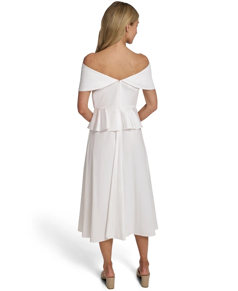 Calvin Klein Women's Off-The-Shoulder Midi Dress