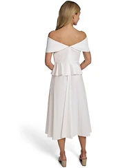 Calvin Klein Women's Off-The-Shoulder Midi Dress