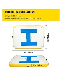 Mecale Inflatable Dock Platform, 8 x 5 ft Inflatable Floating Dock with Electric Air Pump