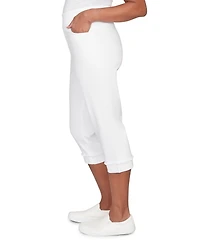 Alfred Dunner Petite Port Side Imitation Pearl Denim Capri Jeans