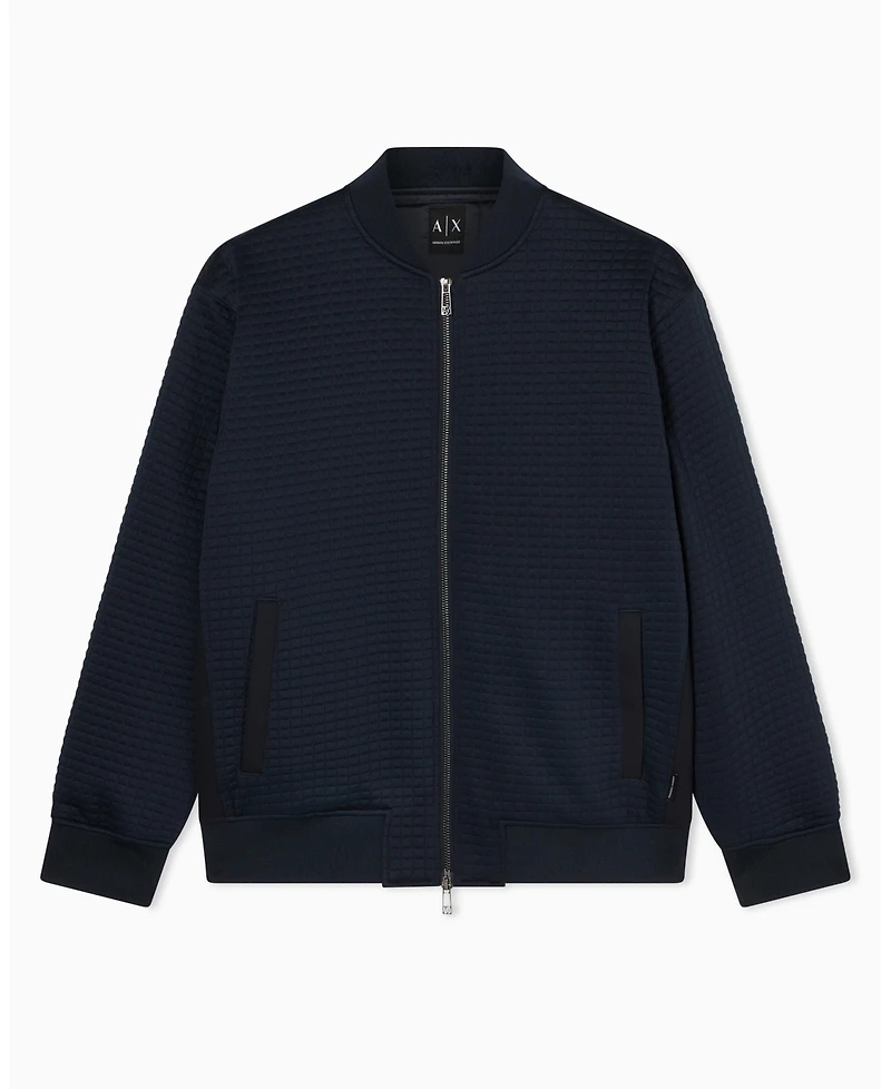 A|X Armani Exchange Men's Quilted Textured Bomber Jacket