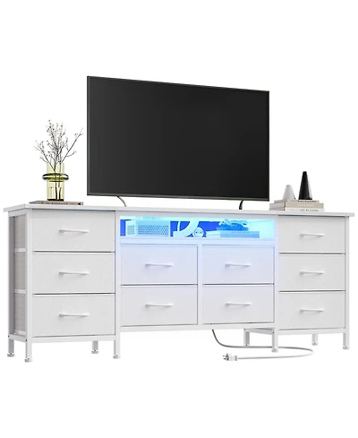gaomon 63 Inch Tv Stand Dresser with 10 Drawers, Long Entertainment Center for TVs Up to 75 Inch
