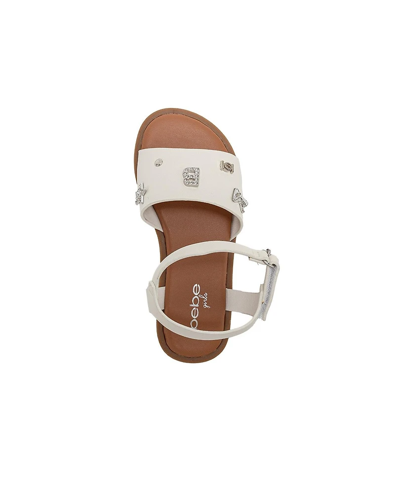 Bebe Girls Girl's Fashion Sandals – Dressy Shoes with Decorative Metal Charms